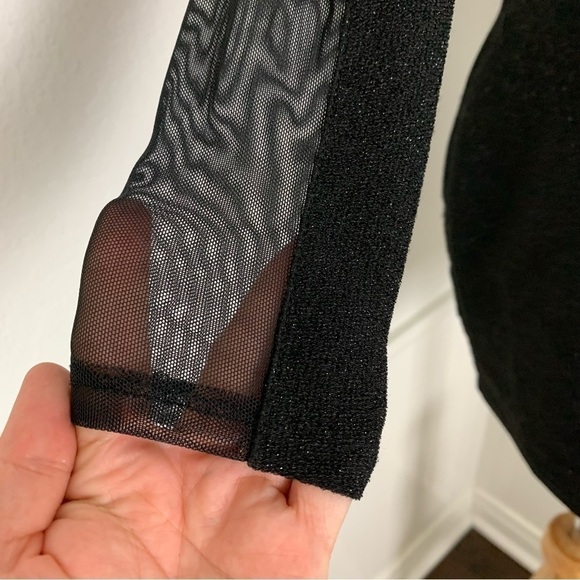 Express Shimmer Cut Out Bodycon Mesh Low Back Dress - Picture 15 of 17